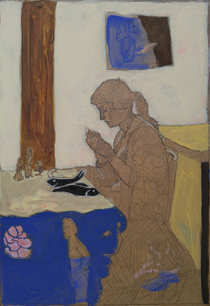 Deux poissons - 21x30 - tempera